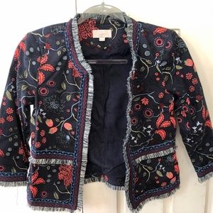 LOFT 00P Cotton Design Blazer